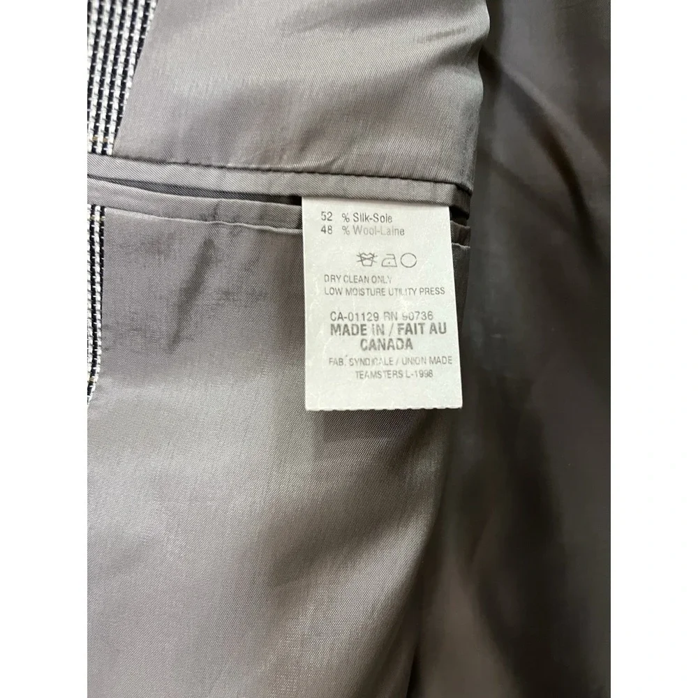 Lauren Ralph Lauren Mens Grey Micro Check Two Button Sport Coat Blazer‎ 42R